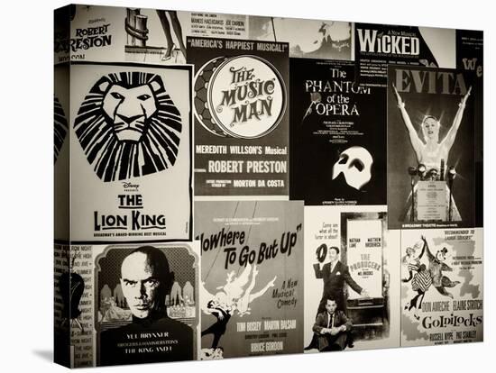 NYC Street Art - Patchwork of Old Posters of Broadway Musicals - Times Square - Manhattan-Philippe Hugonnard-Premier Image Canvas