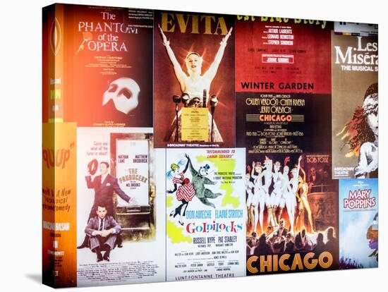 NYC Street Art - Patchwork of Old Posters of Broadway Musicals - Times Square - Manhattan-Philippe Hugonnard-Premier Image Canvas