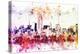 NYC Watercolor Collection - Manhattan View II-Philippe Hugonnard-Stretched Canvas