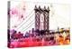 NYC Watercolor Collection - The Manhattan Bridge III-Philippe Hugonnard-Stretched Canvas