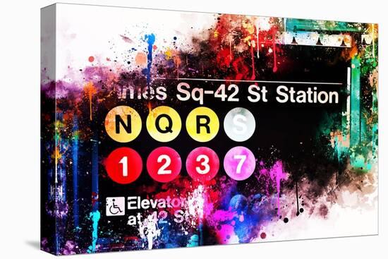 NYC Watercolor Collection - Times Sq-42 St Station-Philippe Hugonnard-Stretched Canvas