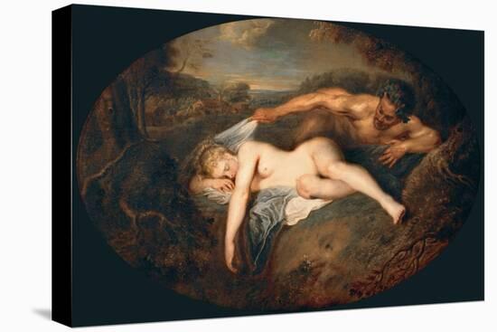 Nymph and Satyr (Jupiter and Antiop)-Jean Antoine Watteau-Premier Image Canvas