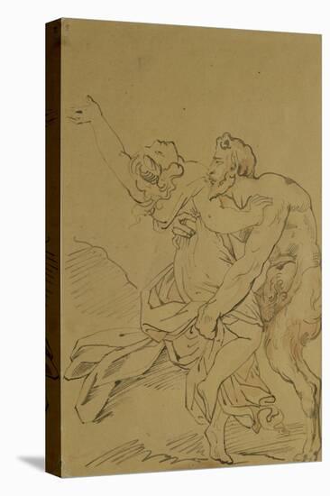 Nymph and Satyr (Pencil on Paper)-Theodore Gericault-Premier Image Canvas