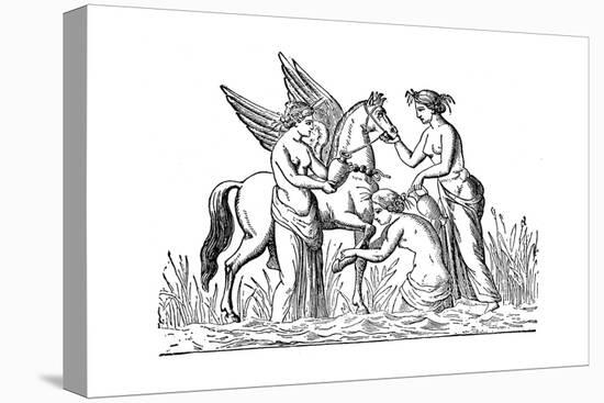 Nymphs Attending the Winged Horse, Pegasus-null-Premier Image Canvas