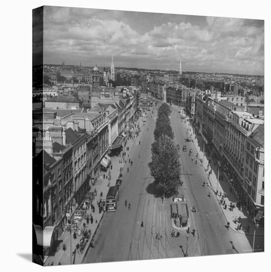 O'Connell St, Lack of Cars Has Made Dublin's Leaves Greener, Horses Have Caused New Influx of Flies-David Scherman-Premier Image Canvas