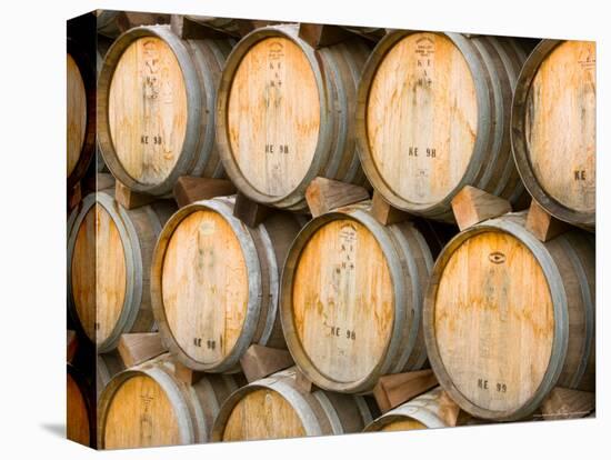 Oak Barrels in Winery, Sonoma Valley, California, USA-Julie Eggers-Premier Image Canvas