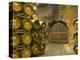 Oak Barrels Stacked Outside of Door at Ironstone Winery, Calaveras County, California, USA-Janis Miglavs-Premier Image Canvas