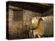 Oak Barrique Barrels with Aging Red Wine, Jute Chateau Belingard, Bergerac, Dordogne, France-Per Karlsson-Premier Image Canvas