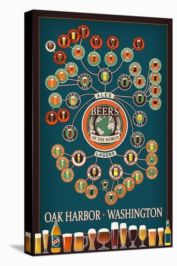 Oak Harbor, Washington - Beers of the World Infographic-Lantern Press-Stretched Canvas
