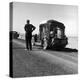 Oakie Family Stalled on Desolate Track of Highway in Desert in Southern California-Dorothea Lange-Premier Image Canvas