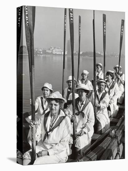 Oakland Women's Rowing Club Comprised of 10 Grandmothers at Lake Merritt Boathouse for Practice-Charles E^ Steinheimer-Premier Image Canvas