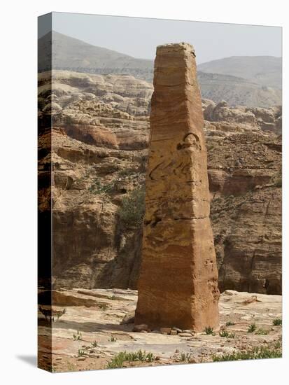 Obelisk on Attuf Ridge, Petra, Jordon. 1st C. B.C. Carved Rock, 6 Metres High-null-Stretched Canvas