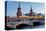 Oberbaum Bridge across River Spree between Friedrichshain and Kreuzberg, Berlin Germany-null-Stretched Canvas