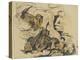 Objets divers, coin de lit à tête d'éléphant et femme nue-Eugene Delacroix-Premier Image Canvas