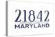 Ocean City, Maryland - 21842 Zip Code (Blue)-Lantern Press-Stretched Canvas