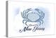 Ocean City, New Jersey - Crab - Blue - Coastal Icon-Lantern Press-Stretched Canvas