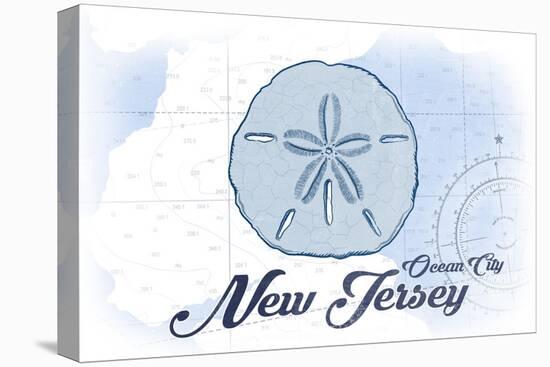 Ocean City, New Jersey - Sand Dollar - Blue - Coastal Icon-Lantern Press-Stretched Canvas