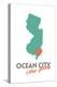 Ocean City, New Jersey - State Outline and Heart-Lantern Press-Stretched Canvas