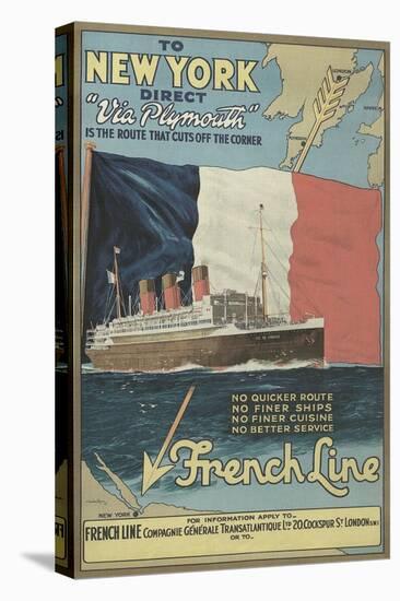 Ocean Liner Advertisement-null-Stretched Canvas