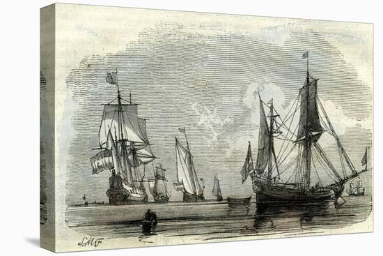 Ocean Ships Uk 17th Century-null-Premier Image Canvas