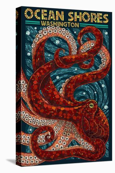 Ocean Shores, Washington - Octopus Mosaic-Lantern Press-Stretched Canvas