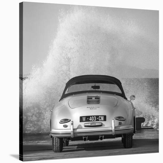 Ocean Waves Breaking on Vintage Beauties (BW detail 2)-Gasoline Images-Stretched Canvas