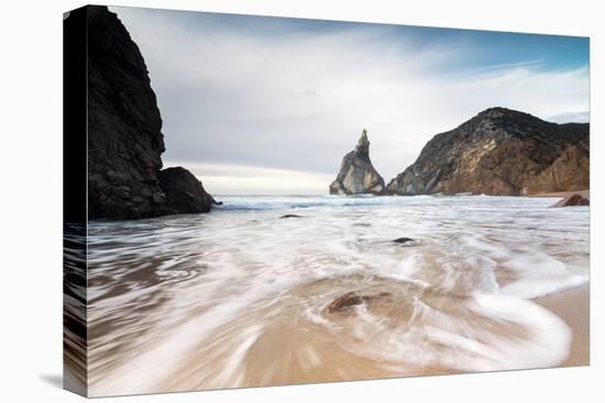 Ocean Waves Crashing on the Sandy Beach of Praia Da Ursa Surrounded by Cliffs, Cabo Da Roca-Roberto Moiola-Premier Image Canvas