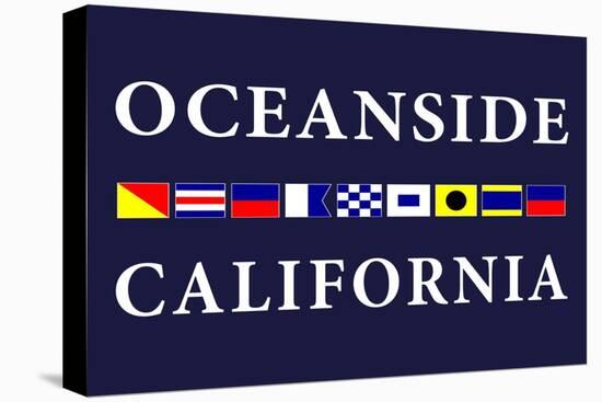 Oceanside, California - Nautical Flags-Lantern Press-Stretched Canvas