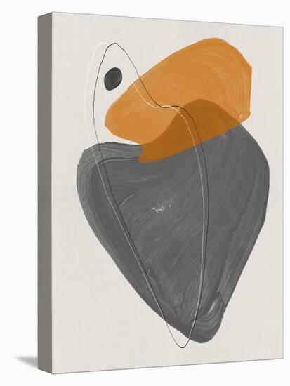 Ochre and Gray Abstract Shapes-Eline Isaksen-Stretched Canvas