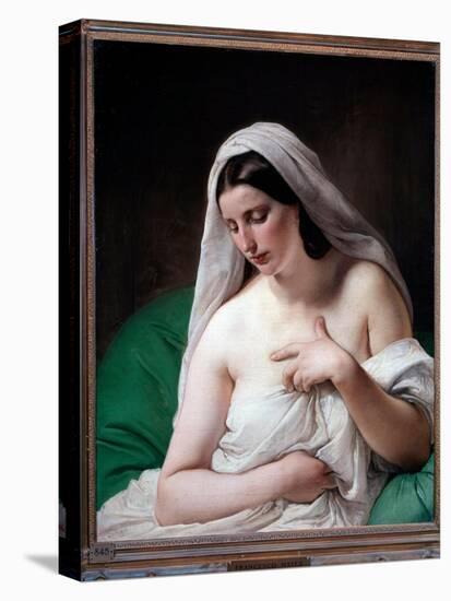 Odalisque (Young Woman Modestly Hiding Her Chest) - Oil on Canvas, 1867-Francesco Hayez-Premier Image Canvas