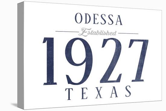 Odessa, Texas - Established Date (Blue)-Lantern Press-Stretched Canvas