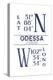 Odessa, Texas - Latitude and Longitude (Blue)-Lantern Press-Stretched Canvas