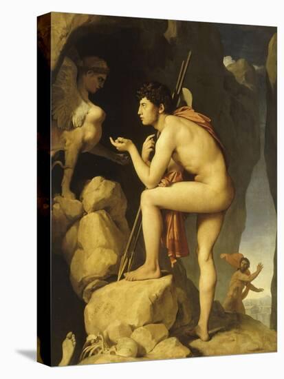 Oedipe explique l'énigme du Sphinx-Jean-Auguste-Dominique Ingres-Premier Image Canvas