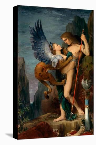 Oedipus and the Sphinx, 1864-Gustave Moreau-Stretched Canvas