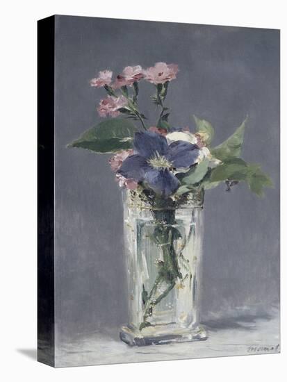 Oeillets et clématites dans un vase de cristal-Edouard Manet-Premier Image Canvas