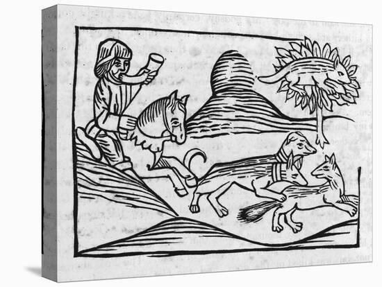 "Of the Fox and the Cat" Illustration to Caxton's 1484 Edition of Aesop's Fables-null-Stretched Canvas