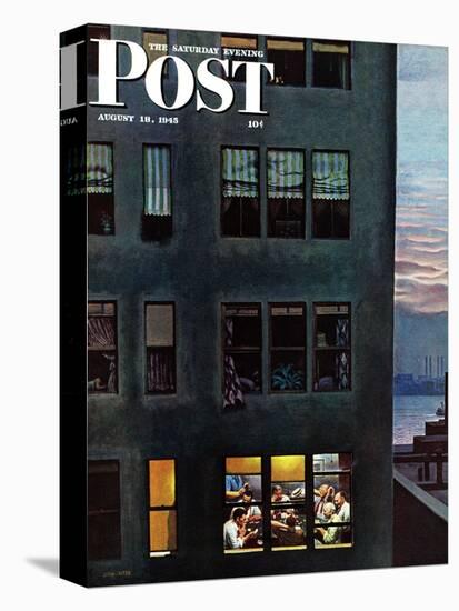 "Office Poker Party," Saturday Evening Post Cover, August 18, 1945-John Falter-Premier Image Canvas