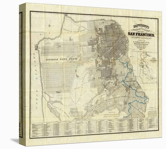 Official Guide Map of City and County of San Francisco, c.1873-A^ L^ Bancroft-Stretched Canvas