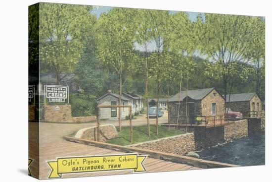 Ogle's Pigeon River Cabins, Gatlinburg, Tennessee, C.1955-null-Premier Image Canvas