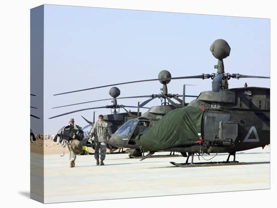 Oh-58D Kiowa Warrior Helicopters Parked at Camp Speicher, Iraq-null-Premier Image Canvas