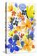 Oh Happy Day Floral - Orange/Blue Pattern-Kerstin Stock-Stretched Canvas