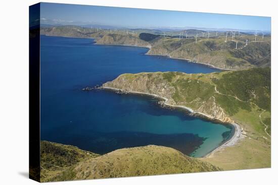 Ohau Bay, Te Ikaamaru Bay, Makara Wind Farm, North Island, New Zealand-David Wall-Premier Image Canvas