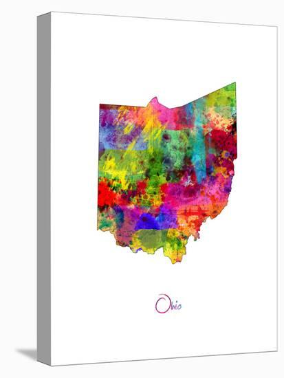 Ohio Map-Michael Tompsett-Stretched Canvas