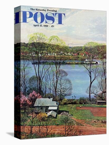 "Ohio River in April," Saturday Evening Post Cover, April 15, 1961-John Clymer-Premier Image Canvas