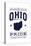 Ohio State Pride - Blue on White-Lantern Press-Stretched Canvas