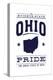 Ohio State Pride - Blue on White-Lantern Press-Stretched Canvas