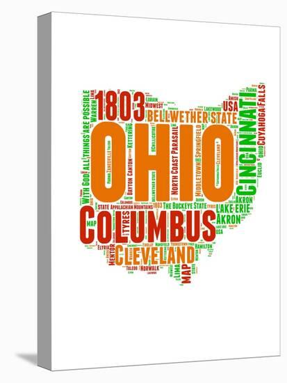 Ohio Word Cloud Map-NaxArt-Stretched Canvas