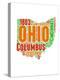 Ohio Word Cloud Map-NaxArt-Stretched Canvas