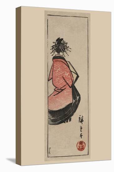 Oiran - High Class Courtesan (Ushiro Muki Oiran Zu)-Ando Hiroshige-Stretched Canvas
