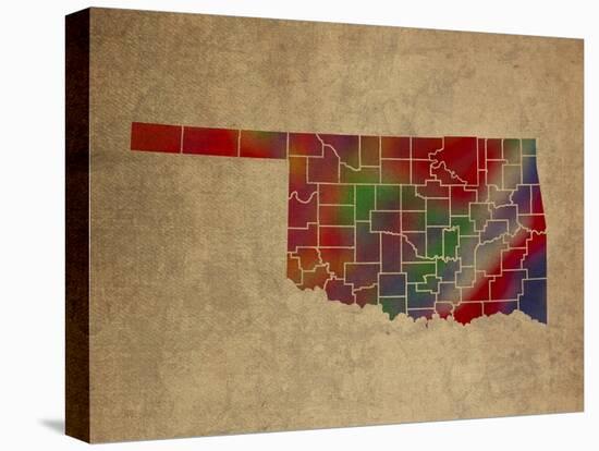 OK Colorful Counties-Red Atlas Designs-Premier Image Canvas